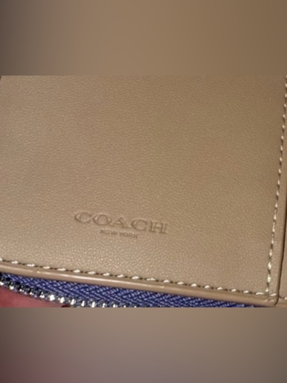 Coach CR789 Medium Id Zip Wallet With Checkerboard Print (Cream/Purple) - EUC - Picture 12 of 12